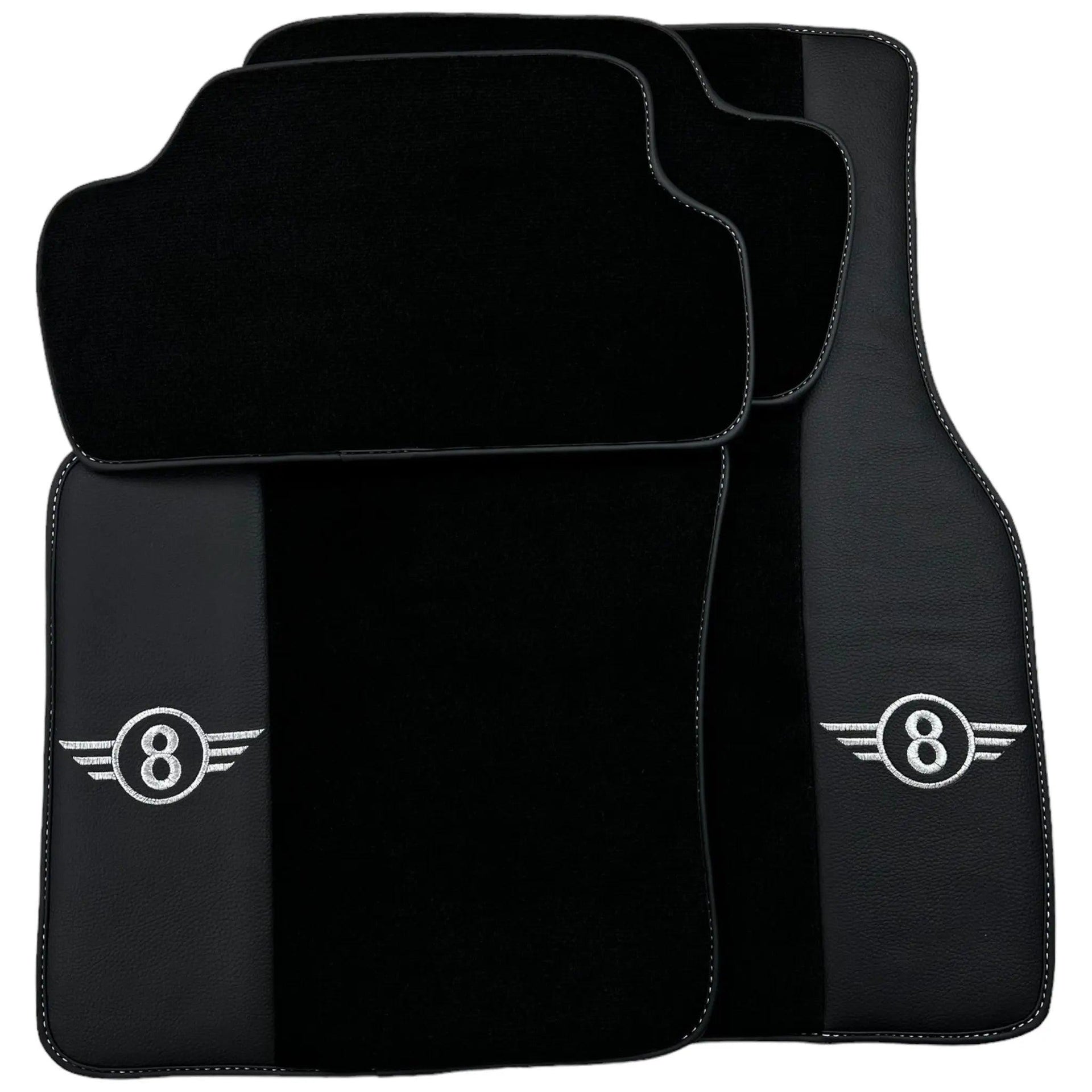 Black Floor Mats for Mini Cooper F56 (2013-2022) with Leather - AutoWin