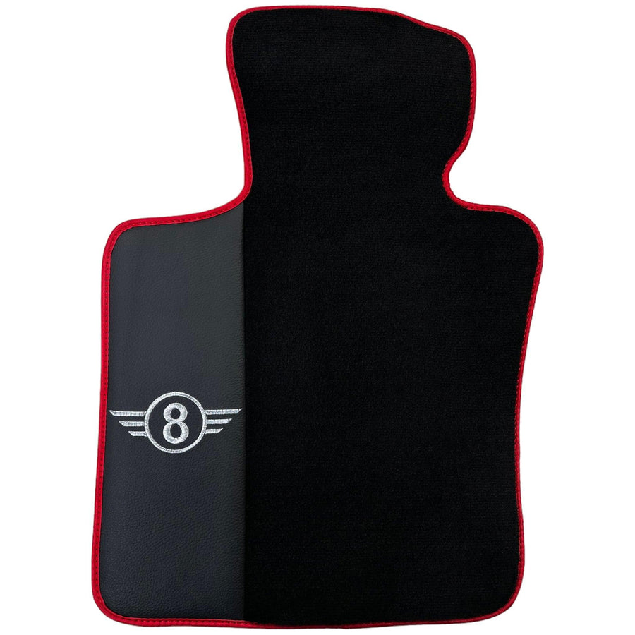 Black Floor Mats for Mini Cooper / One R50 (2001-2007) With Leather | Red Trim - AutoWin