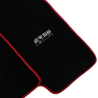 Black Floor Mats For Mitsubishi Pajero III (2000-2004) ER56 Design with Red Trim - AutoWin
