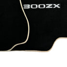 Black Floor Mats For Nissan 300ZX (1990-2000) Beige Trim - AutoWin
