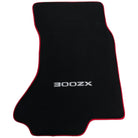 Black Floor Mats For Nissan 300ZX (1990-2000) Red Trim - AutoWin