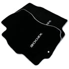 Black Floor Mats For Nissan 300ZX (1990-2000) with White Trim - AutoWin