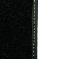 Black Floor Mats for Porsche 911 - 992 (2019-2024) with Green Leather ER56 Design - AutoWin