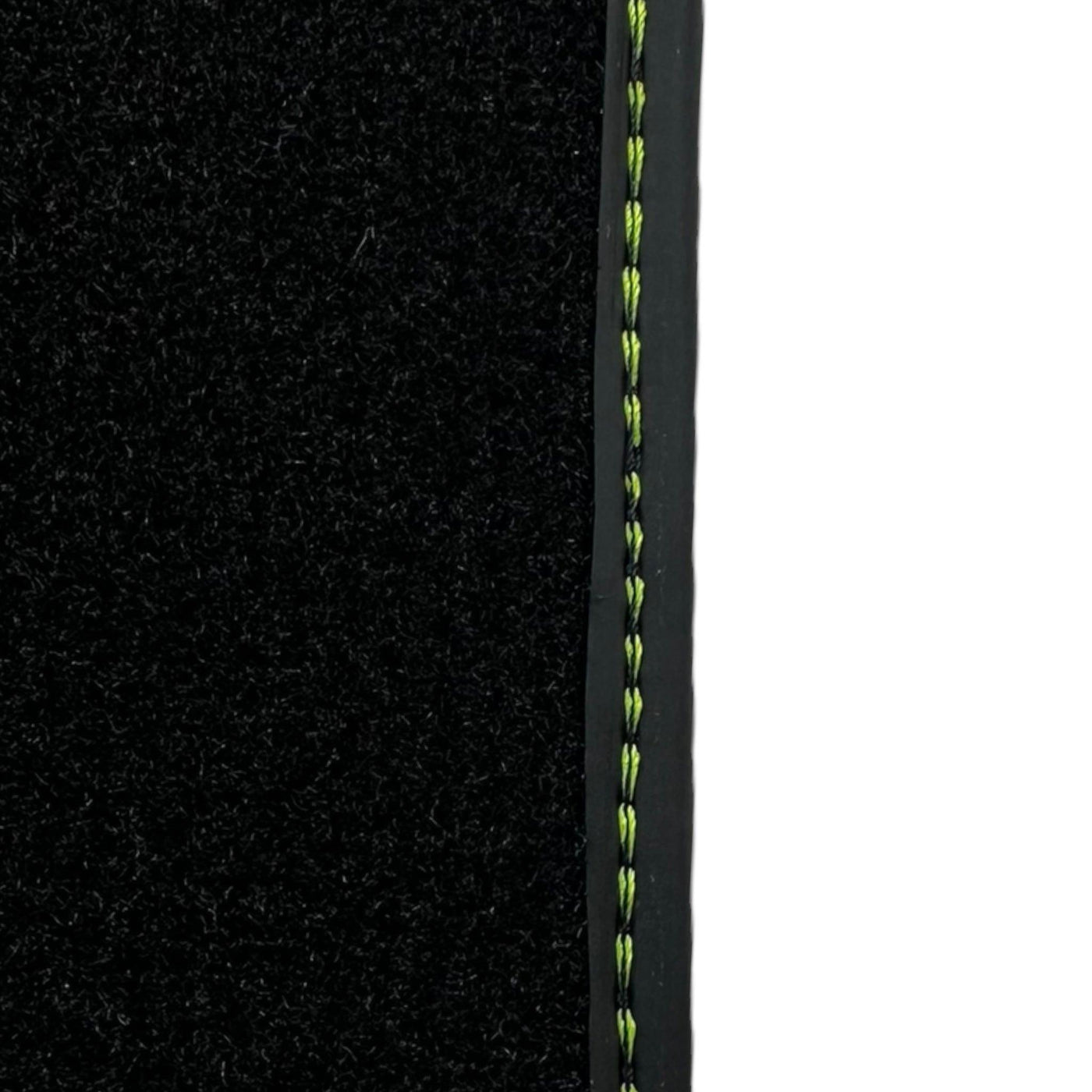 Black Floor Mats for Porsche Cayenne (2010-2018) with Green Leather ER56 Design - AutoWin