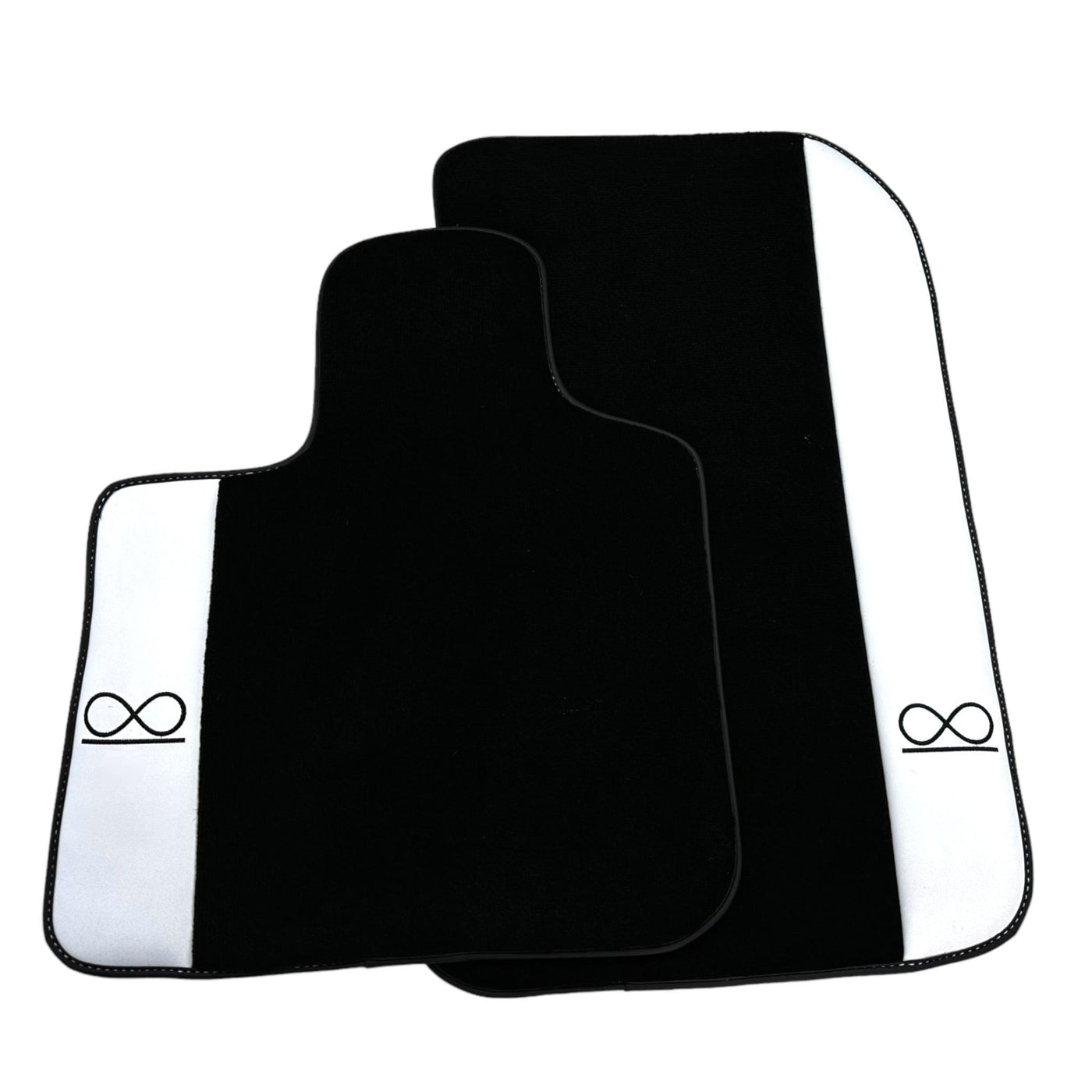 Black Floor Mats For Rolls Royce Black Badge Cullinan White Leather - AutoWin