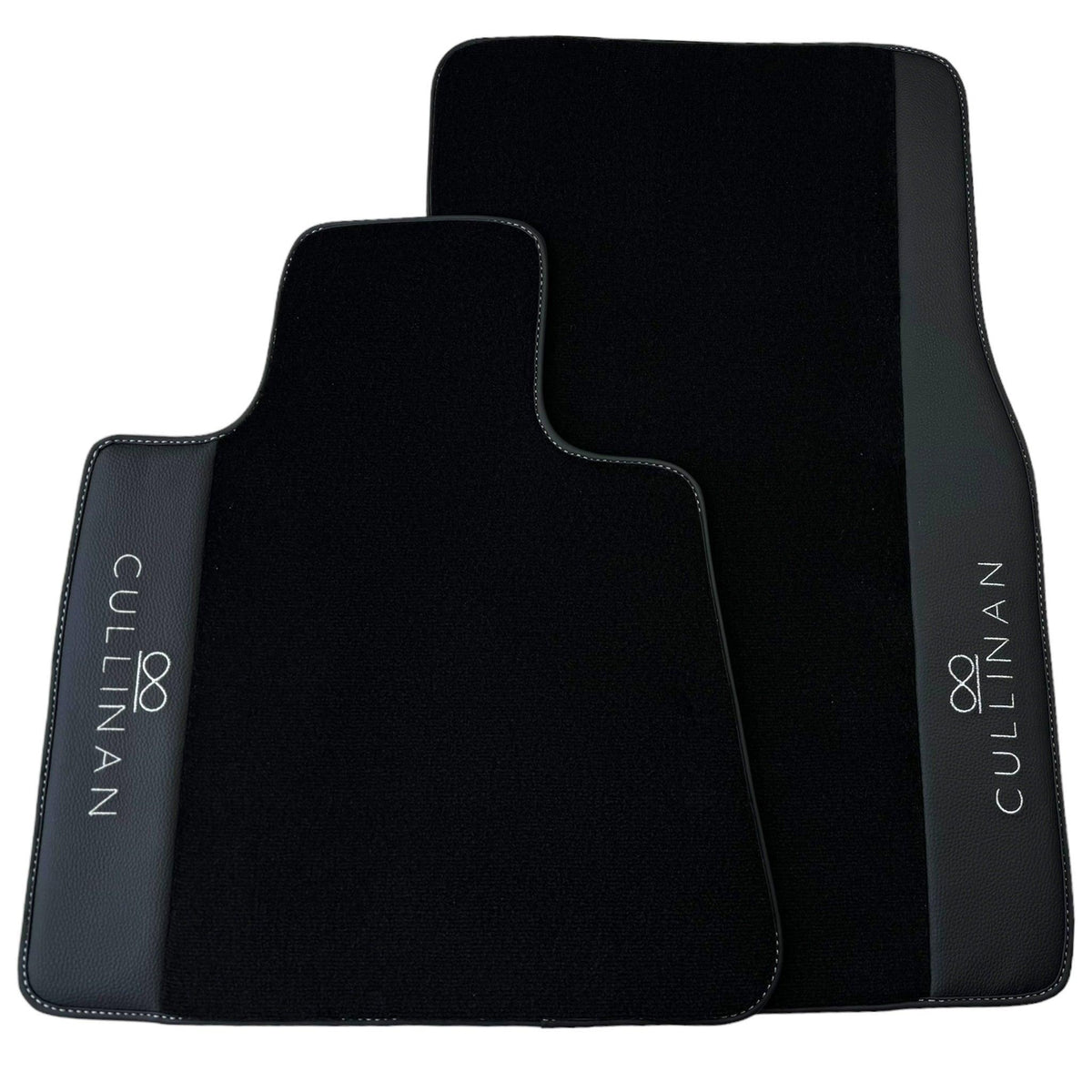 Black Floor Mats for Rolls Royce Cullinan with Black Leather - AutoWin