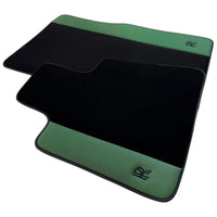 Black Floor Mats for Rolls Royce Dawn (2016-2023) with Green Leather