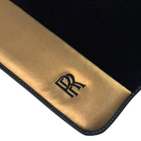 Black Floor Mats for Rolls Royce Ghost Series I (2010-2020) with Gold Leather