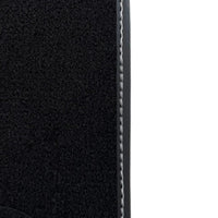 Black Floor Mats for Rolls Royce Ghost Series II (2021-2024) with Gray Leather Borders