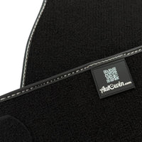 Black Floor Mats for Rolls Royce Ghost Series II (2021-2024) with Gray Leather Borders