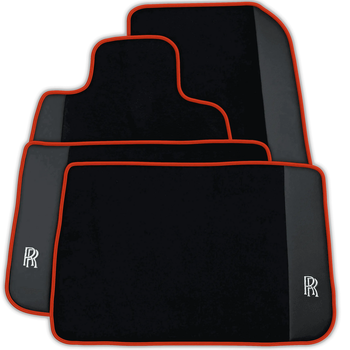 Black Floor Mats for Rolls Royce Ghost Series II (2021–2024) with Leather | Various Trim Colors