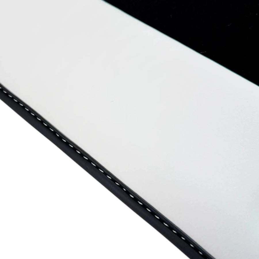 Black Floor Mats for Rolls Royce Ghost Series II (2021–2024) with White Leather | RR Logo