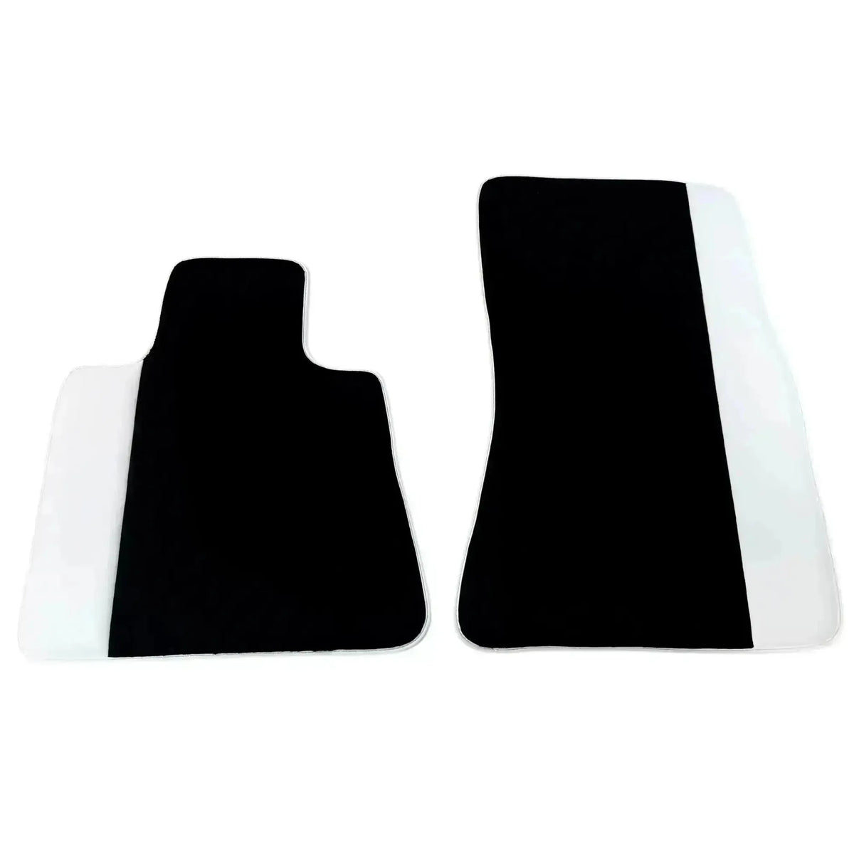 Black Floor Mats for Rolls Royce Ghost Series II (2021-2024) with White Leather | White Trim