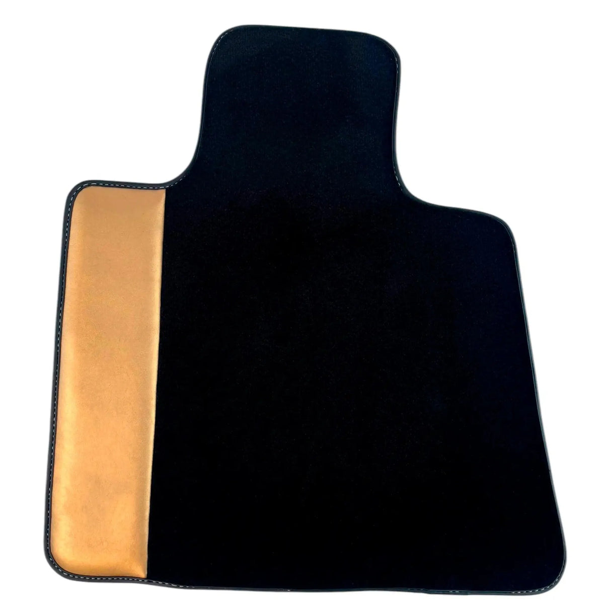Black Floor Mats for Rolls Royce Phantom Sedan (2003-2016) with Golden Leather