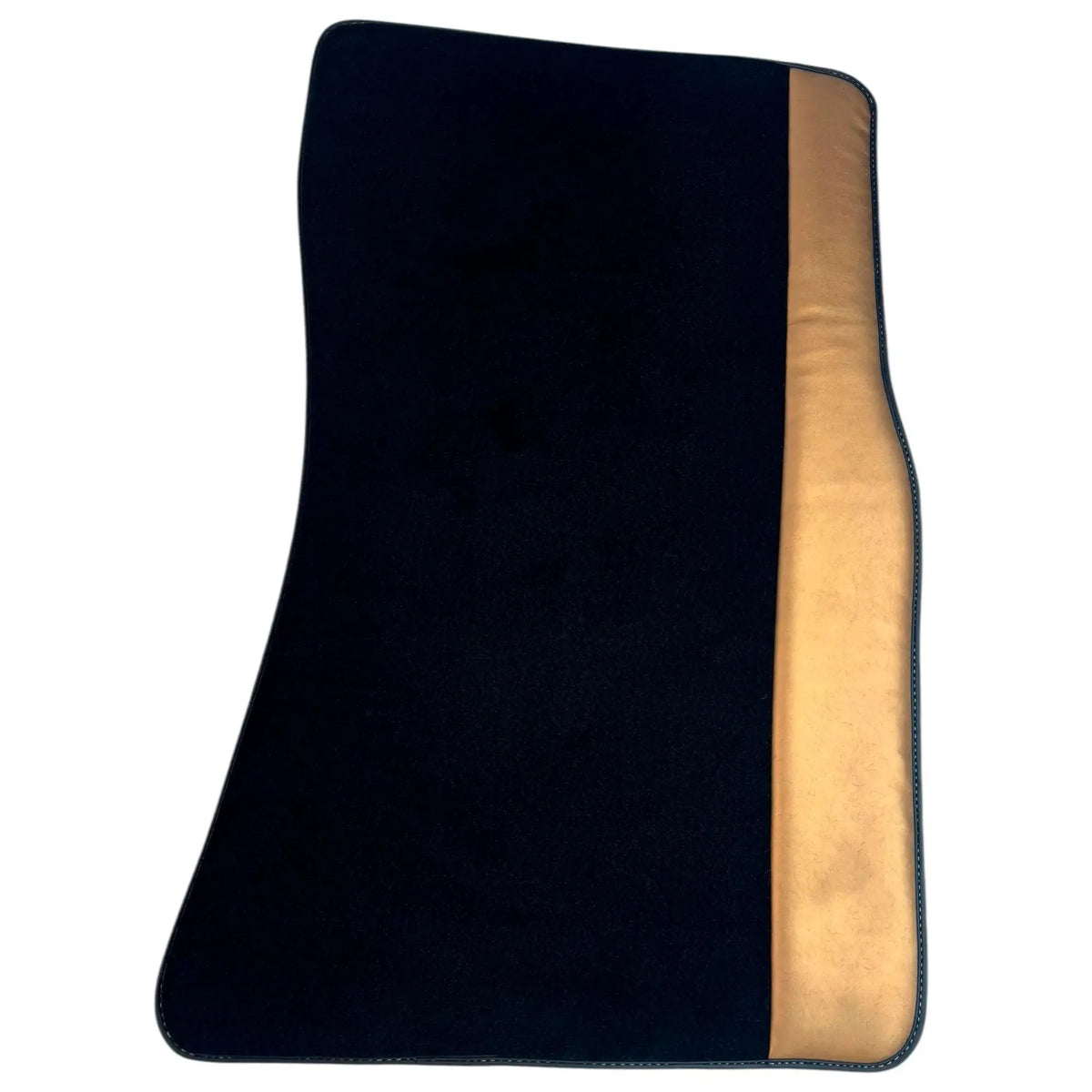 Black Floor Mats for Rolls Royce Phantom Sedan (2003-2016) with Golden Leather