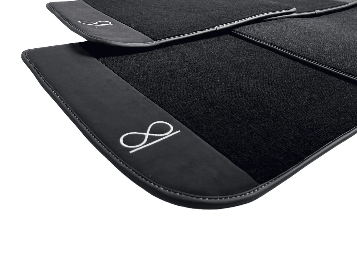 Black Floor Mats For Rolls Royce Phantom VIII (2017-2024) Black Badge Fluorescent Logo