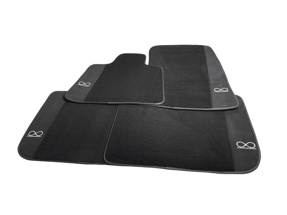Black Floor Mats For Rolls Royce Phantom VIII (2017-2024) Black Badge Fluorescent Logo