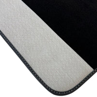 Black Floor Mats for Rolls Royce Shadow (1965-1977) with Gray Leather Borders
