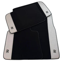 Black Floor Mats for Rolls Royce Shadow (1965-1977) with Gray Leather Borders