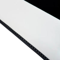 Black Floor Mats for Rolls Royce Shadow (1965-1977) with White Leather | RR Logo