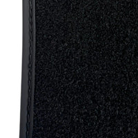 Black Floor Mats for Rolls Royce Shadow (1965-1977) with White Leather | RR Logo