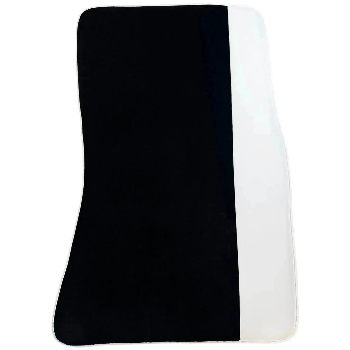 Black Floor Mats for Rolls Royce Shadow (1965-1977) with White Leather | White Trim
