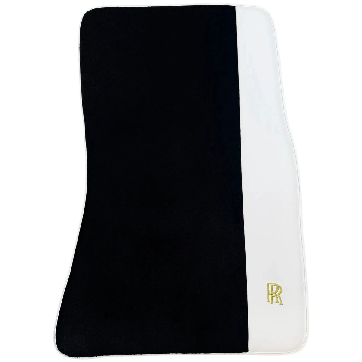 Black Floor Mats for Rolls Royce Spectre 2023-2024 with White Leather | RR Logo