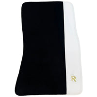 Black Floor Mats for Rolls Royce Spectre 2023-2024 with White Leather | RR Logo