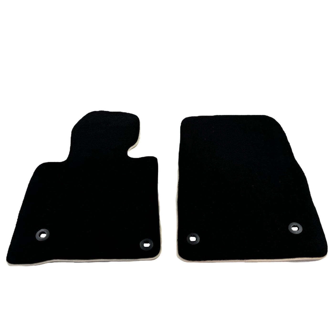 Black Floor Mats For Toyota Land Cruiser 150 (2009-2022) | Beige Trim - AutoWin