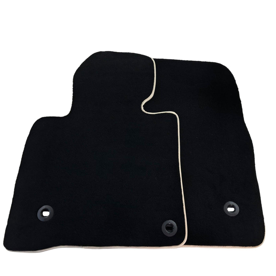Black Floor Mats For Toyota Land Cruiser 150 (2009-2022) | Beige Trim - AutoWin