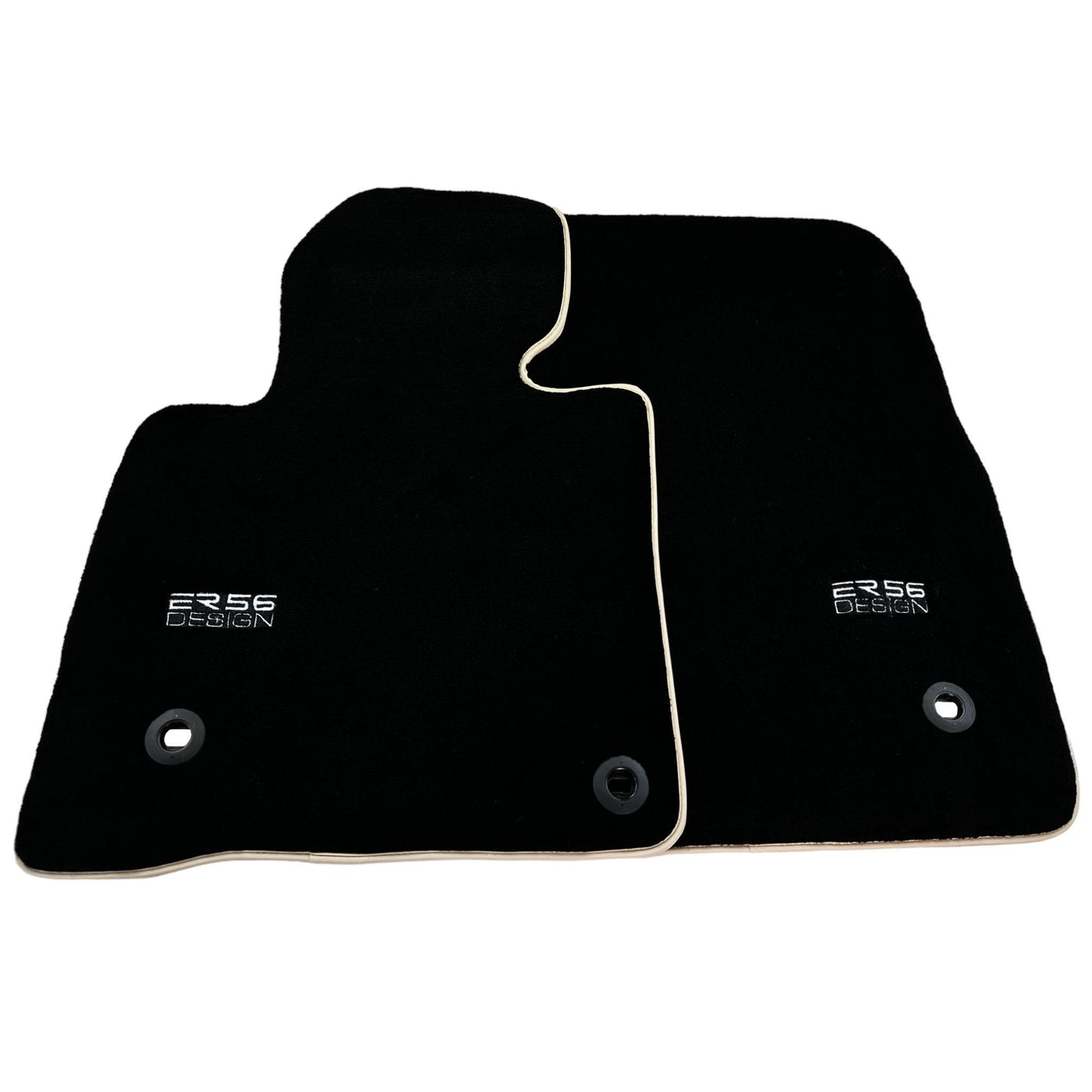 Black Floor Mats For Toyota Land Cruiser 200 (2008-2012) Beige Trim | ER56 Design - AutoWin