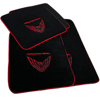 Black Floor Mats Red Trim for Pontiac FireBird (1970-1981) Trans Am - AutoWin