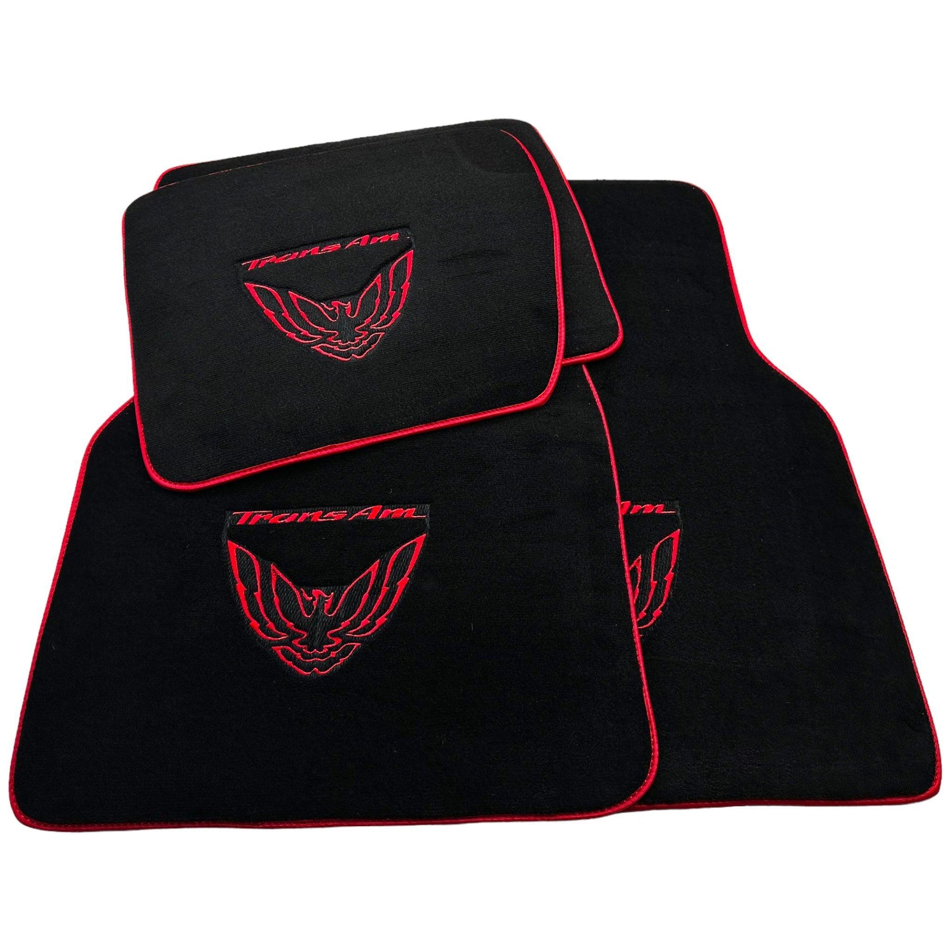 Black Floor Mats Red Trim for Pontiac FireBird (1993-2002) Trans Am - AutoWin