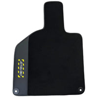 Black Floor Mats with Leather for Lamborghini Huracan (2014-2023) - Fighter Jet Edition - AutoWin