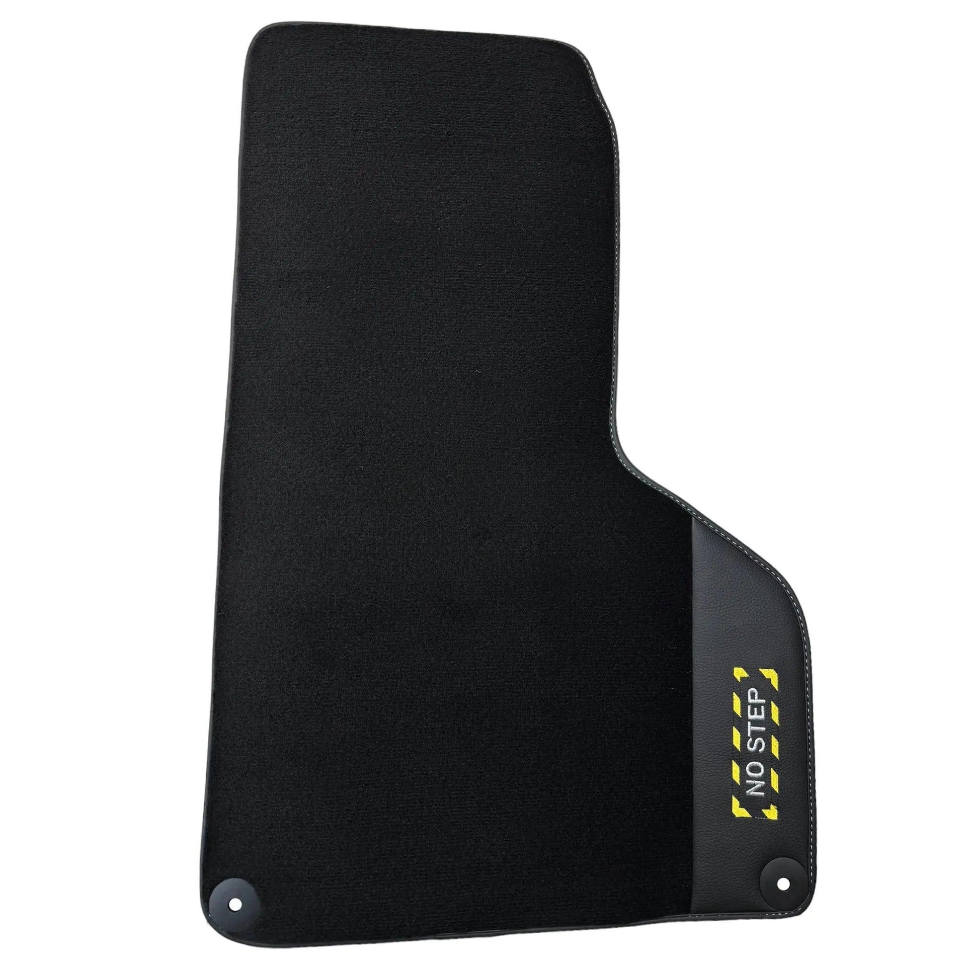 Black Floor Mats with Leather for Lamborghini Huracan (2014-2023) - Fighter Jet Edition - AutoWin