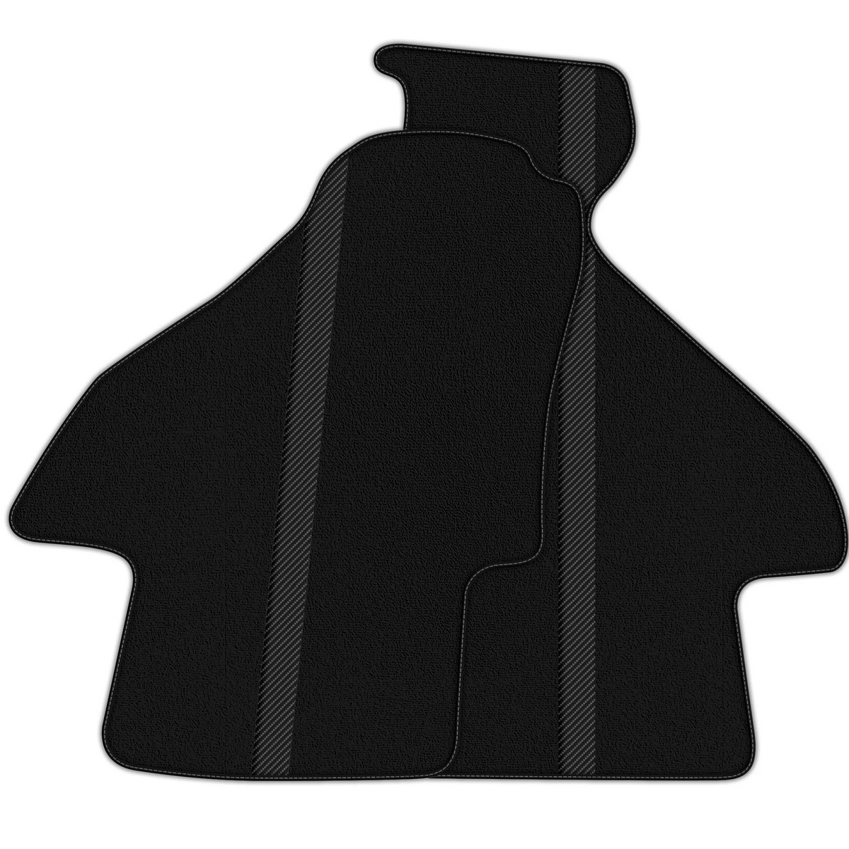 Black Floor Mats with Leather Line for Ferrari Mondial Coupe (1983-1993) - Various Colors