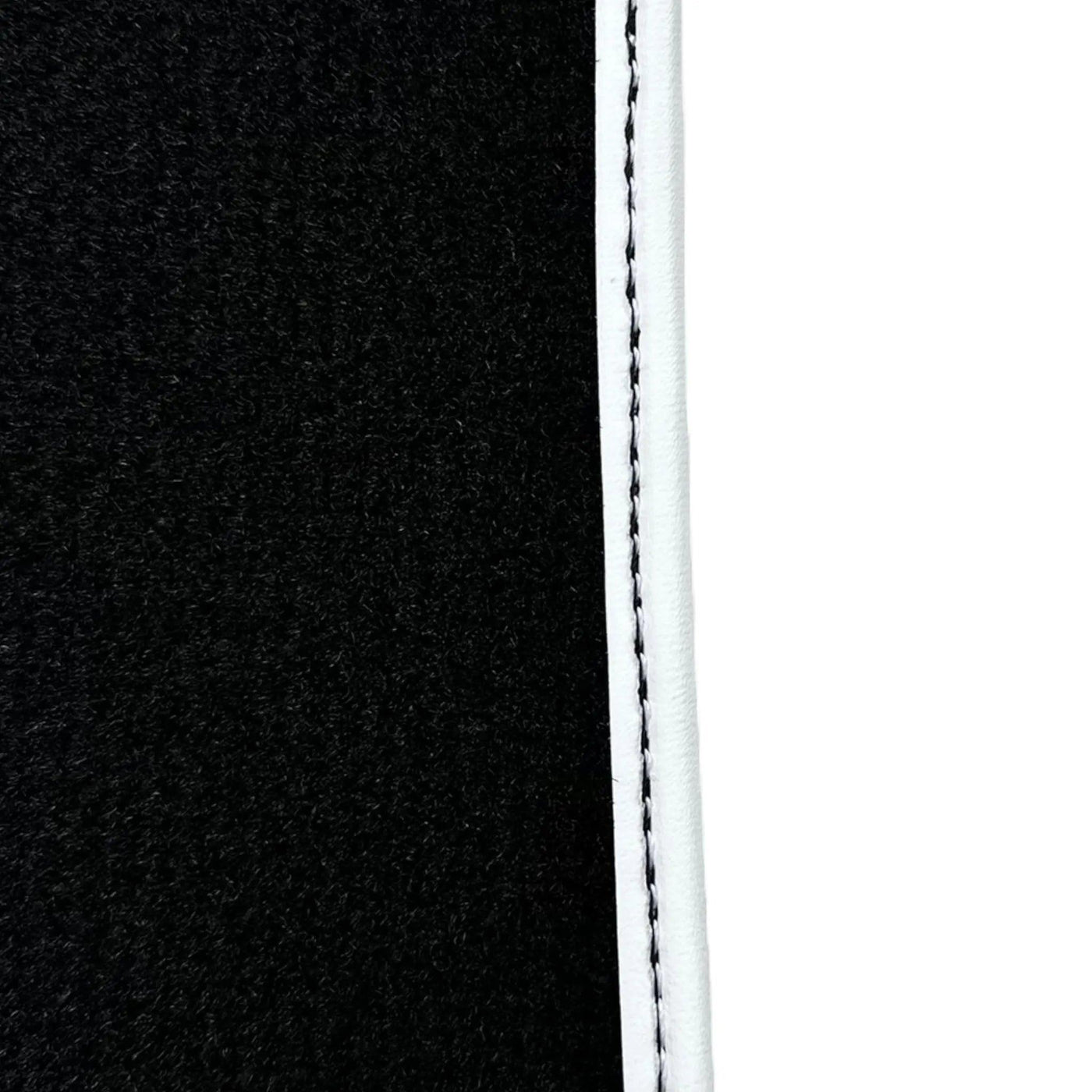 Black Floor Mats with White Trim For Ford Mustang V (2004-2010) With Pony - AutoWin