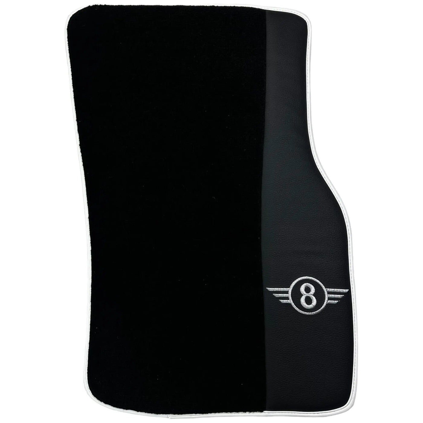Black Floor Mats for Mini Cooper F56 (2013-2022) with Leather | White Trim - AutoWin