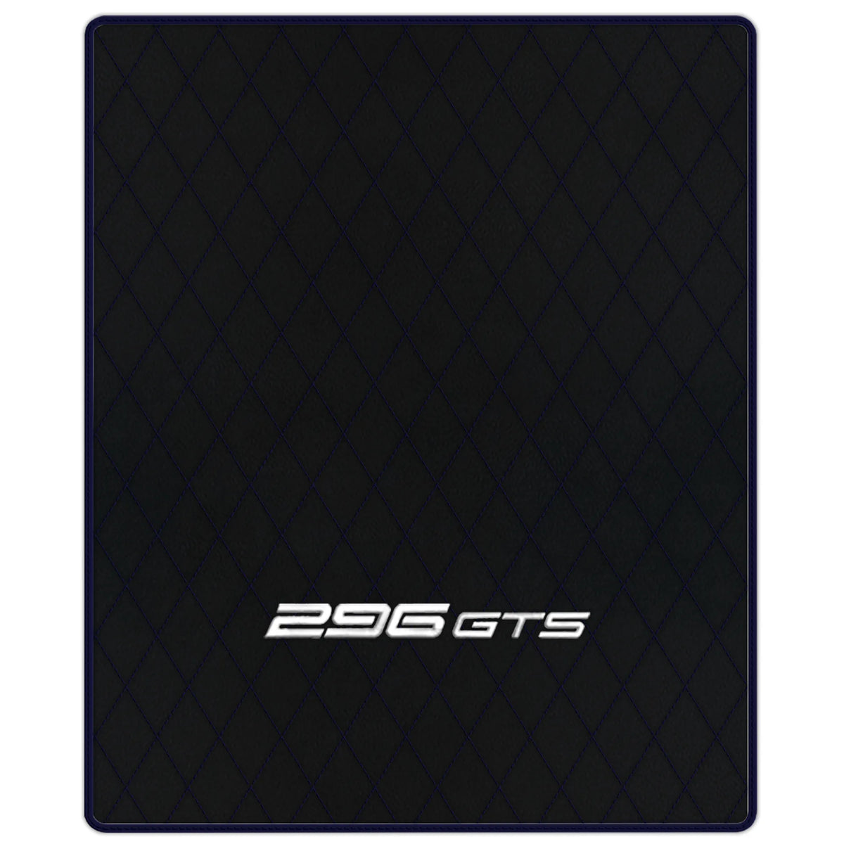 Black Leather Floor Mats for Ferrari 296 GTS (2022-2027) with Single Diamond Pattern | Full Set Option