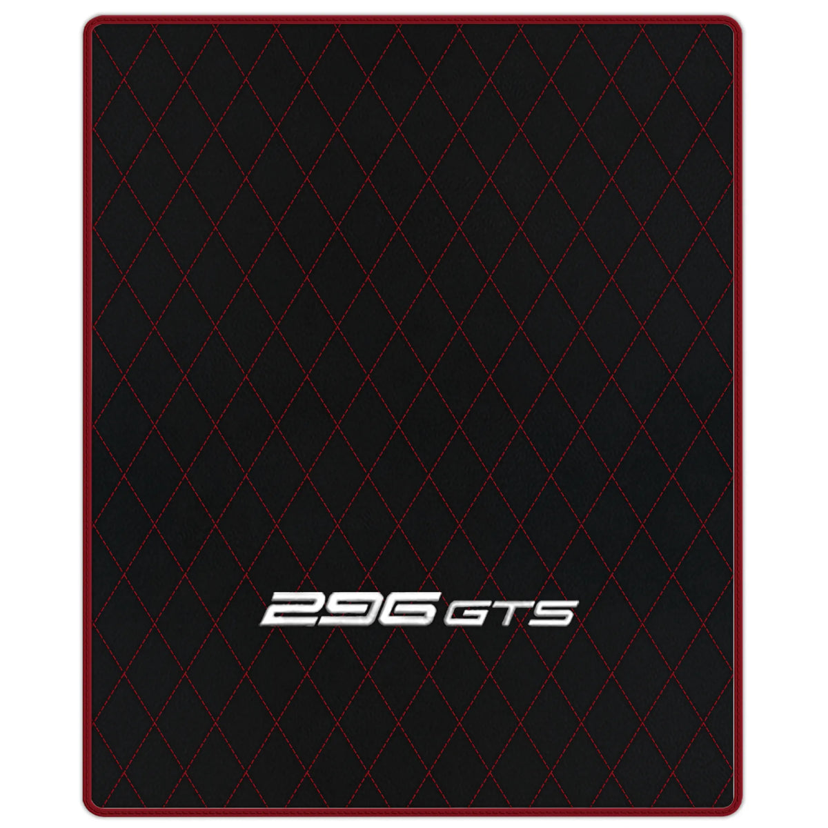 Black Leather Floor Mats for Ferrari 296 GTS (2022-2027) with Single Diamond Pattern | Full Set Option