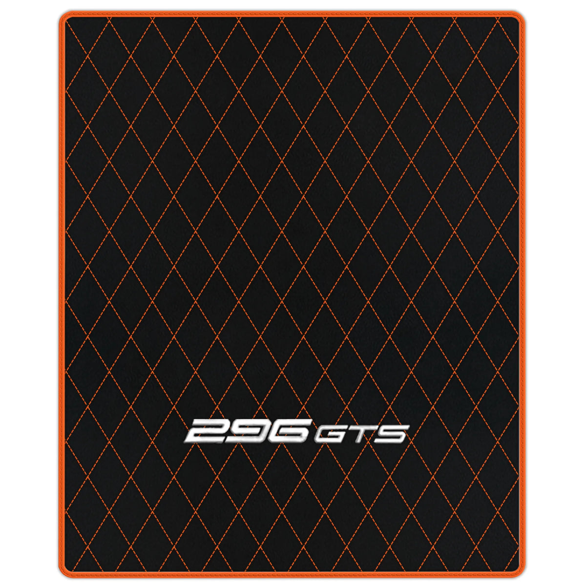Black Leather Floor Mats for Ferrari 296 GTS (2022-2027) with Single Diamond Pattern | Full Set Option