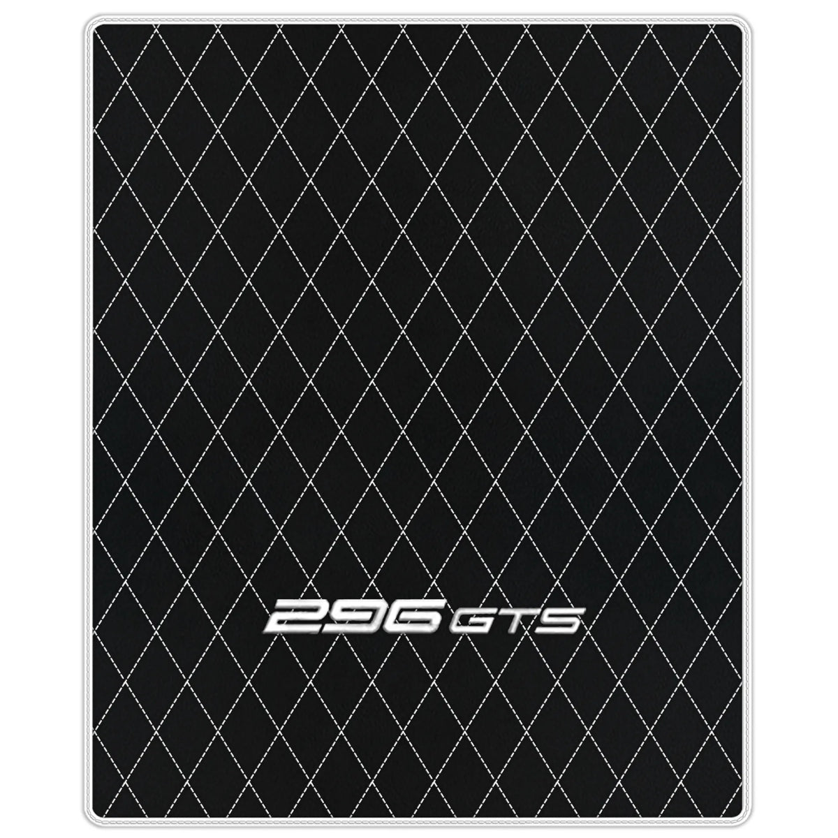 Black Leather Floor Mats for Ferrari 296 GTS (2022-2027) with Single Diamond Pattern | Full Set Option