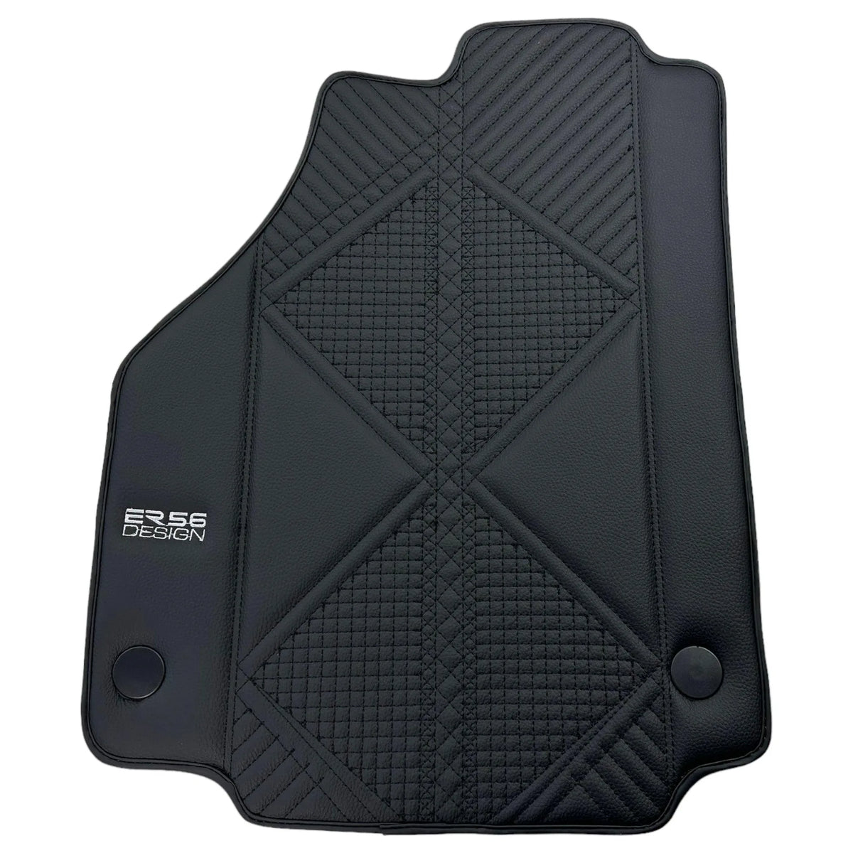 Black Leather Floor Mats For Ferrari 458 Italia (2009-2015) ER56 Design - AutoWin