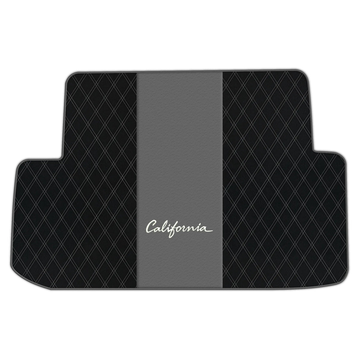 Black Leather Floor Mats for Ferrari California (2008-2014) with Double Diamond Pattern | Full Set Option