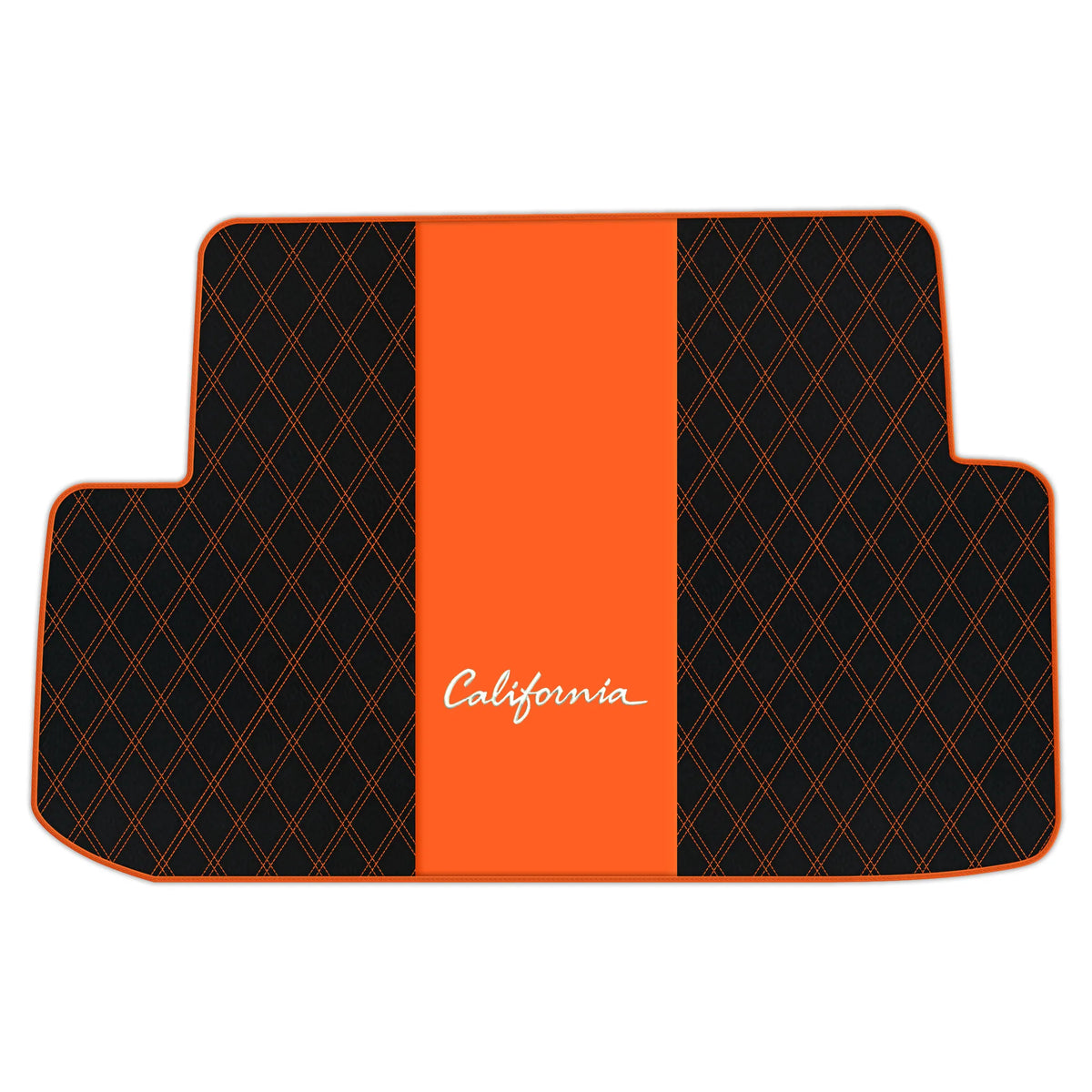 Black Leather Floor Mats for Ferrari California (2008-2014) with Double Diamond Pattern | Full Set Option