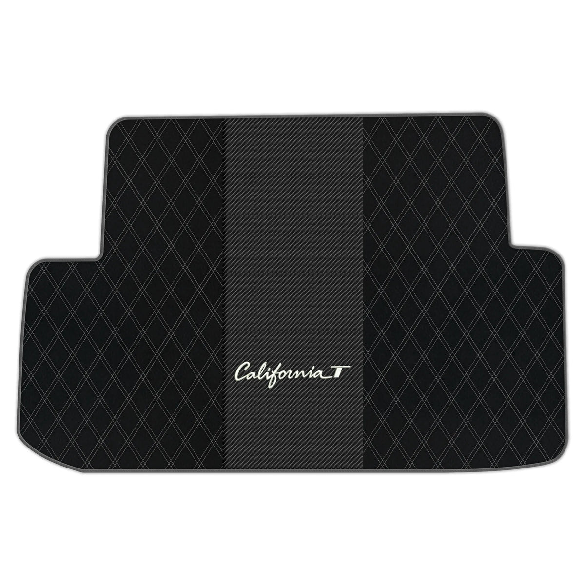 Black Leather Floor Mats for Ferrari California T (2015-2018) with Double Diamond Pattern | Full Set Option