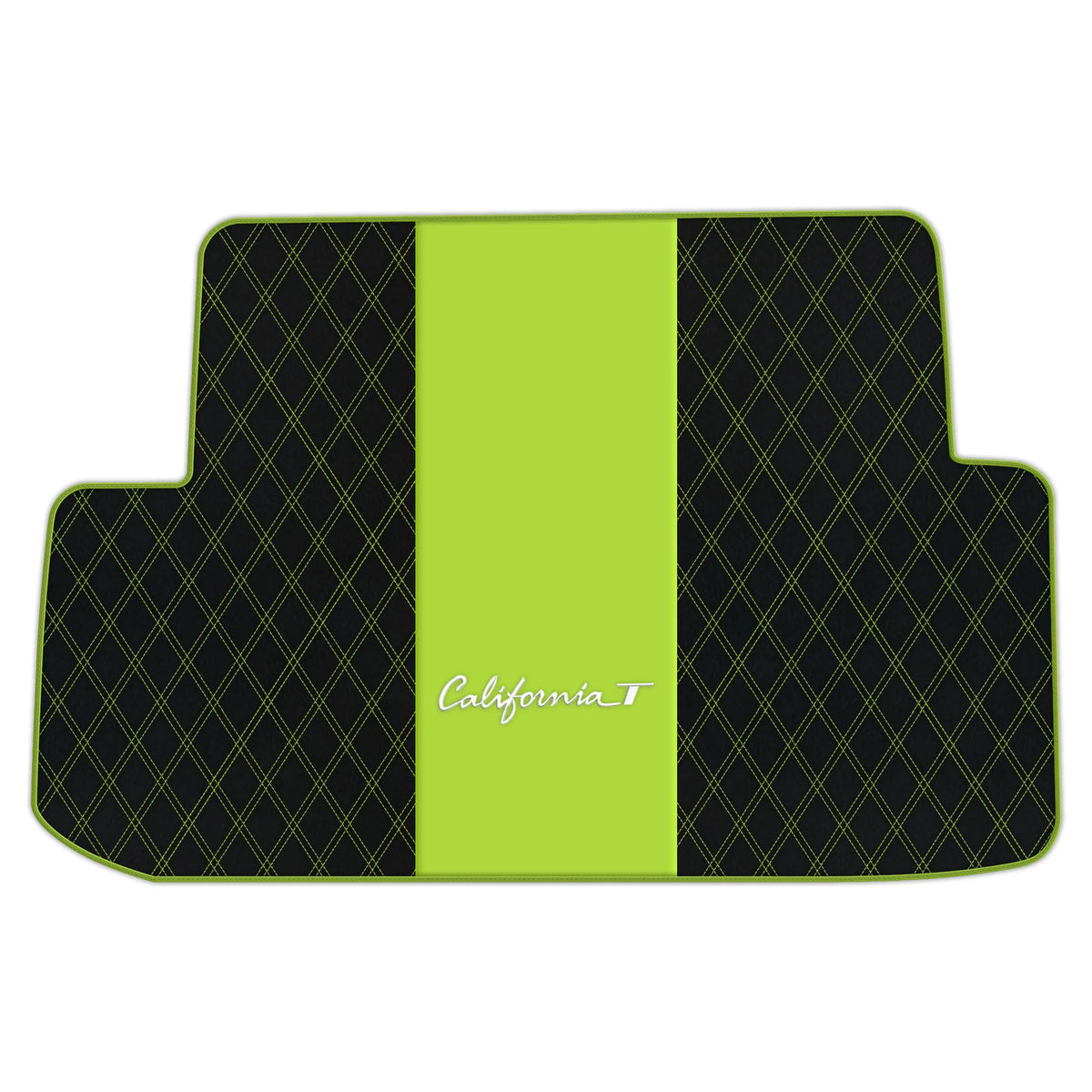 Black Leather Floor Mats for Ferrari California T (2015-2018) with Double Diamond Pattern | Full Set Option