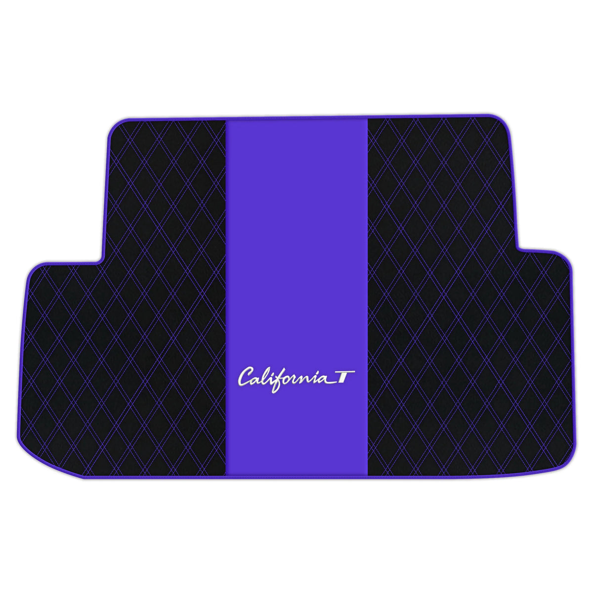 Black Leather Floor Mats for Ferrari California T (2015-2018) with Double Diamond Pattern | Full Set Option