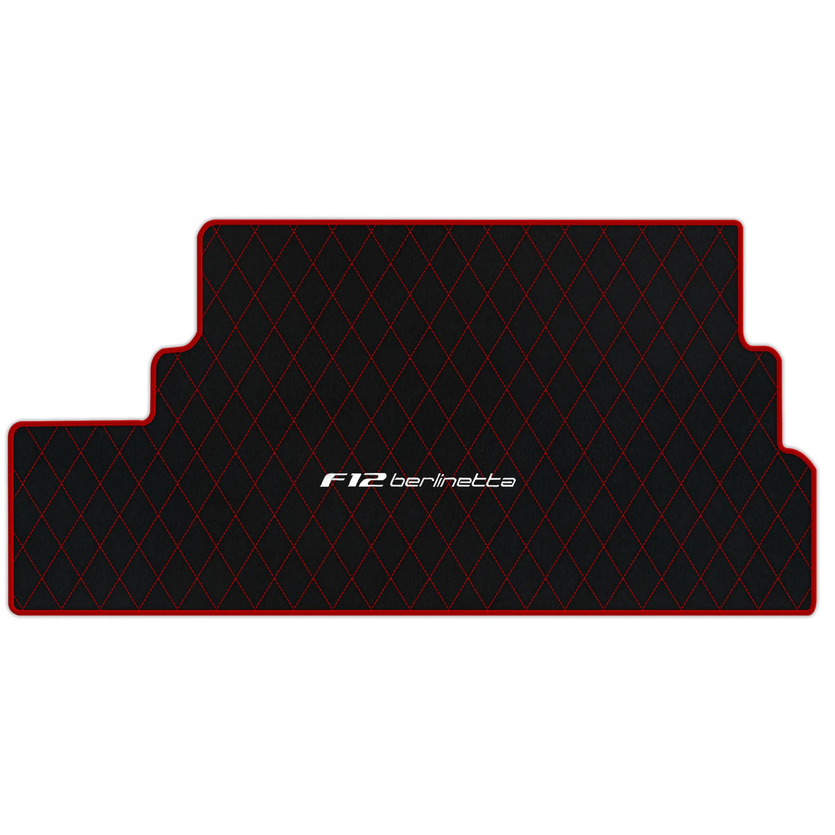 Black Leather Floor Mats for Ferrari F12 Berlinetta (2012-2022) with Single Diamond Pattern | Full Set Option