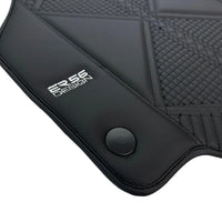 Black Leather Floor Mats For Ferrari F8 Spider (2019-2023) ER56 Design - AutoWin